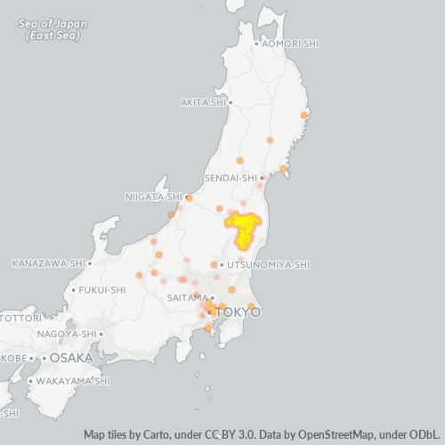Bedrijfsconcentratie in Postcode 963 - Fukushima (prefectuur)