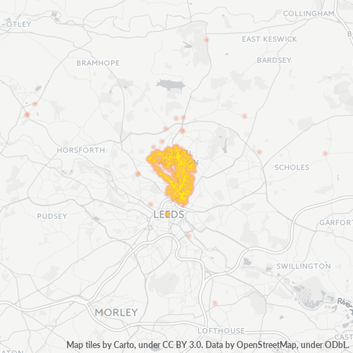 Concentració d'empreses a Codi Postal LS7 - Leeds, Anglaterra