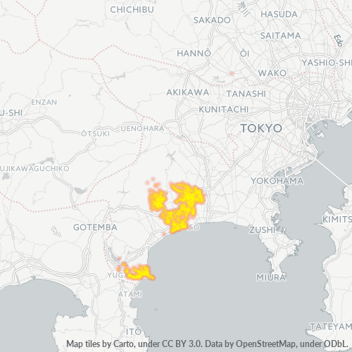 Bedrijfsconcentratie in Postcode 259 - Kanagawa (prefectuur)