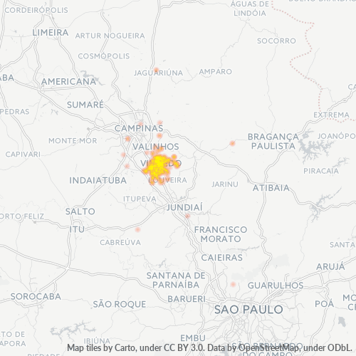 Dami ng Negosyo sa Postal Code 13280-000 - Vinhedo, São Paulo