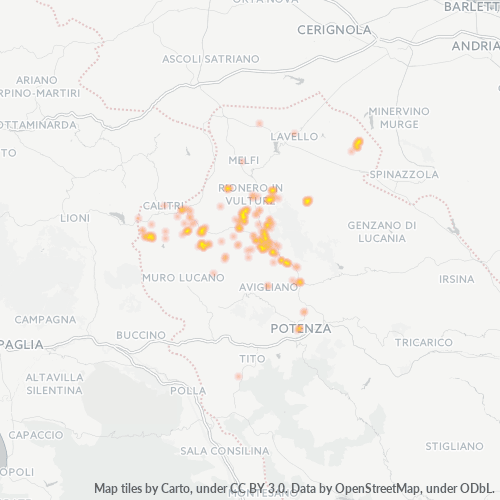 Concentració d'empreses a Codi Postal 85020 - Potenza, Basilicata
