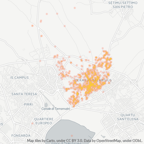 Bedrijfsconcentratie in Postcode 09047 - Italië