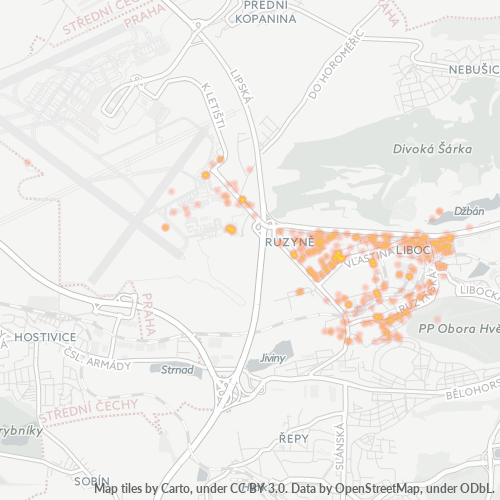 Bedrijfsconcentratie in Postcode 161 00 - Liboc, Praag