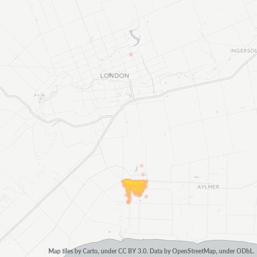 Bedrijfsconcentratie in Postcode N5R - St. Thomas, Ontario