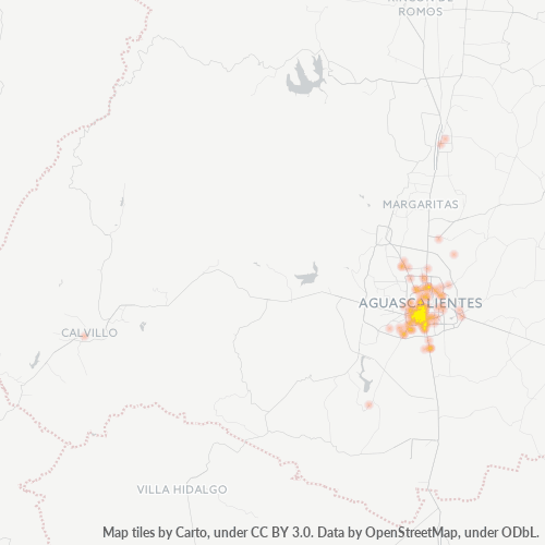 Verksamhetskoncentration i Postnummer 20230 - Aguascalientes, Aguascalientes (delstat)