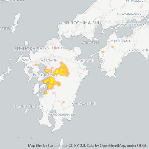 Bedrijfsconcentratie in Postcode 869 - Kumamoto (prefectuur)