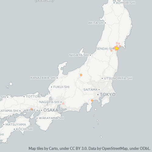 Bedrijfsconcentratie in Postcode 983 - Miyagi (prefectuur)