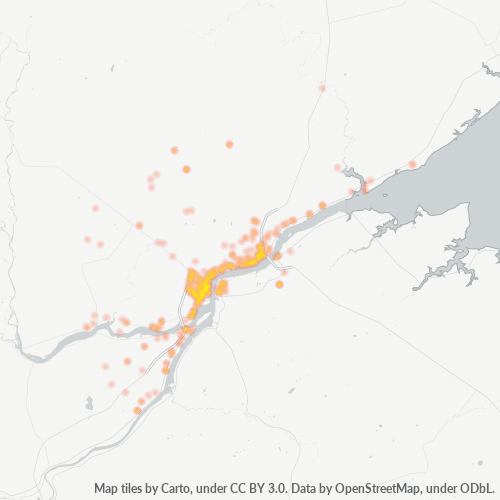 Bedrijfsconcentratie in Postcode E1V - Miramichi, New Brunswick