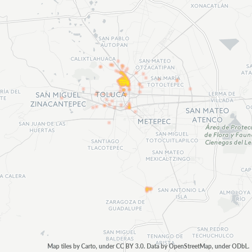 Dami ng Negosyo sa Postal Code 50020 - Toluca, Estado ng Mehiko