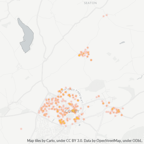 Concentrarea activității în Cod Postal NN17 - Corby, Anglia