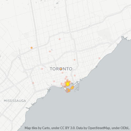 Bedrijfsconcentratie in Postcode M5J - Toronto, Ontario