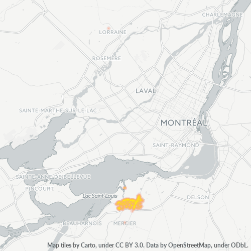 Bedrijfsconcentratie in Postcode J6K - Châteauguay, Quebec (provincie)