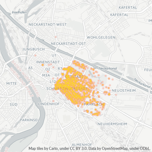 Business Concentration in Postal Code 68165 - Mannheim, Baden-Württemberg