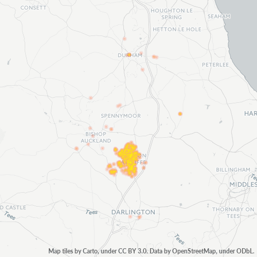 Concentració d'empreses a Codi Postal DL5 - Newton Aycliffe, Anglaterra