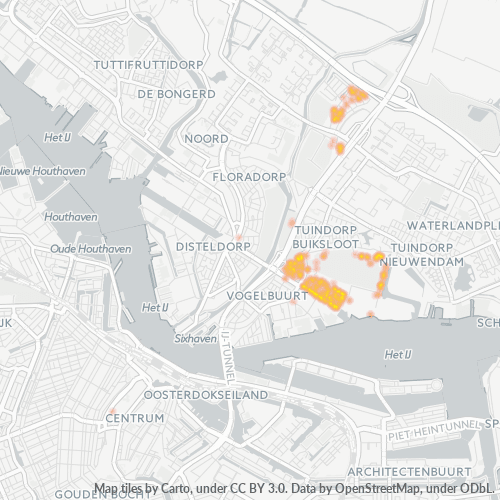 Dami ng Negosyo sa Postal Code 1022 - Amsterdam, Provincie Noord-Holland