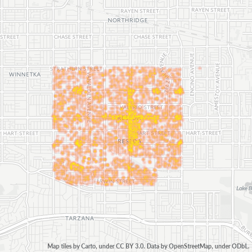 Bedriftskonsentrasjon i Postnummer 91335 - Reseda, California