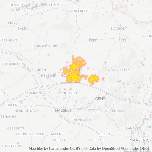 Bedrijfsconcentratie in Postcode 3530 - België