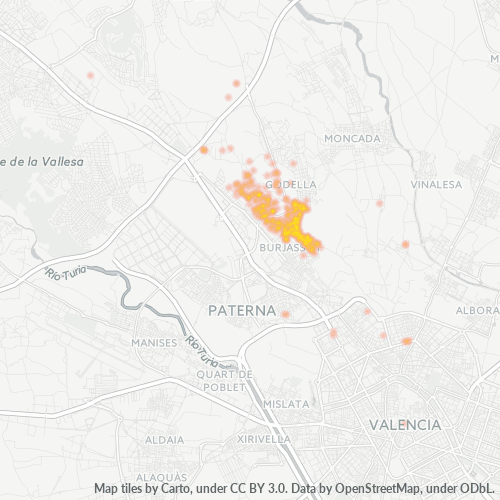 Bedrijfsconcentratie in Postcode 46110 - Benimamet, Valencia (autonome gemeenschap)