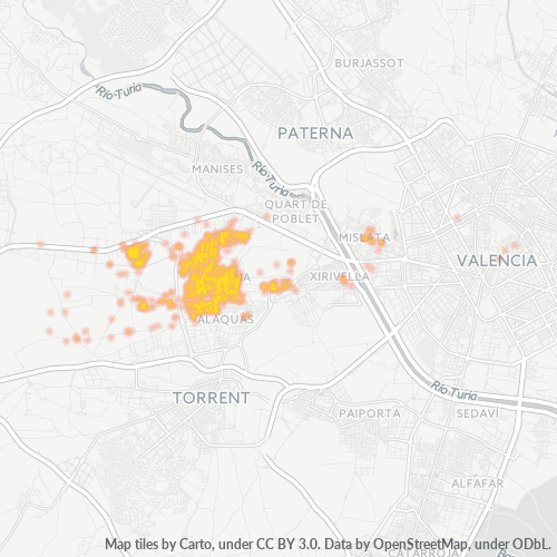 Bedrijfsconcentratie in Postcode 46960 - Spanje