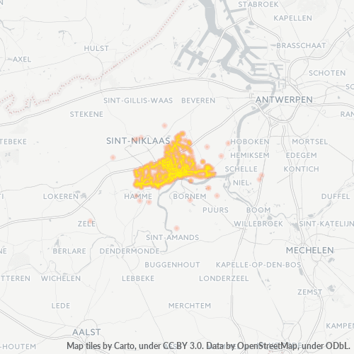 Bedrijfsconcentratie in Postcode 9140 - Temse, Vlaanderen