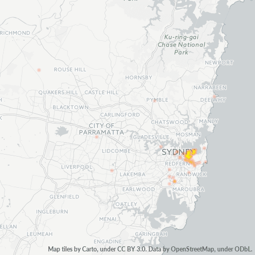 Dami ng Negosyo sa Postal Code 2027 - Edgecliff, New South Wales