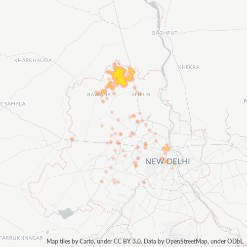 Bedrijfsconcentratie in Postcode 110040 - Delhi (stad)