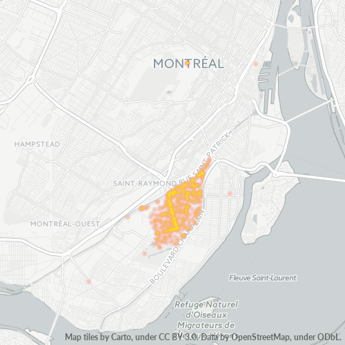 Bedrijfsconcentratie in Postcode H4E - Montreal (Canada)