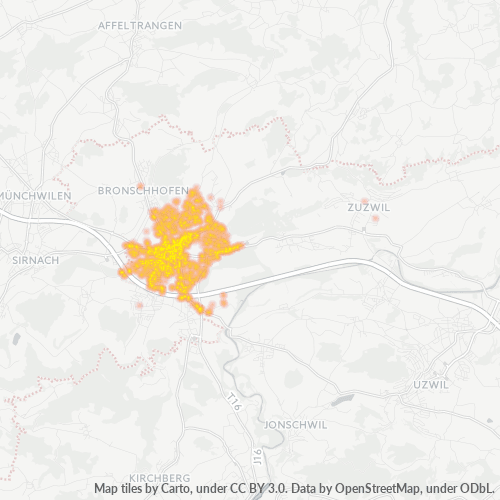 Verksamhetskoncentration i Postnummer 9500 - Wil, Sankt Gallen (kanton)