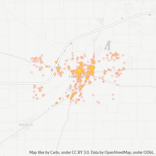 Virksomhedskoncentration i Postnummer 46064 - Pendleton, Indiana