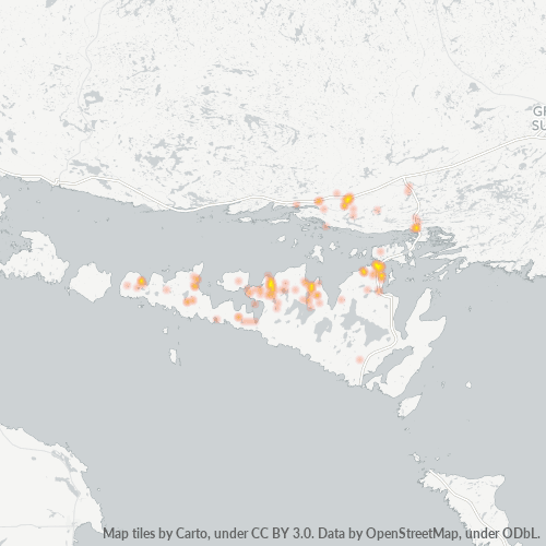Bedrijfsconcentratie in Postcode P0P - Ontario