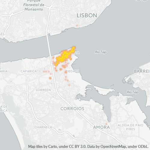 Dami ng Negosyo sa Postal Code 2800 - Almada, Distrito de Setúbal