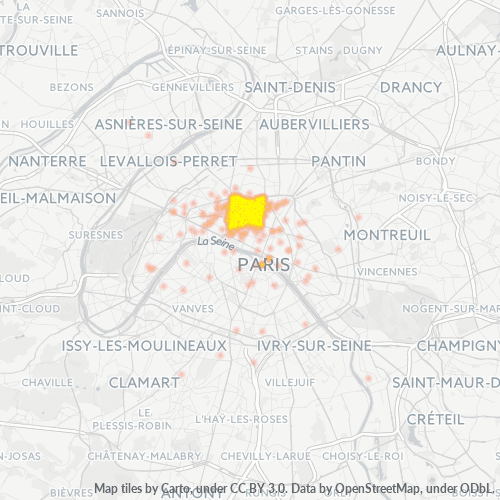 Concentració d'empreses a Codi Postal 75009 - París, Illa de França