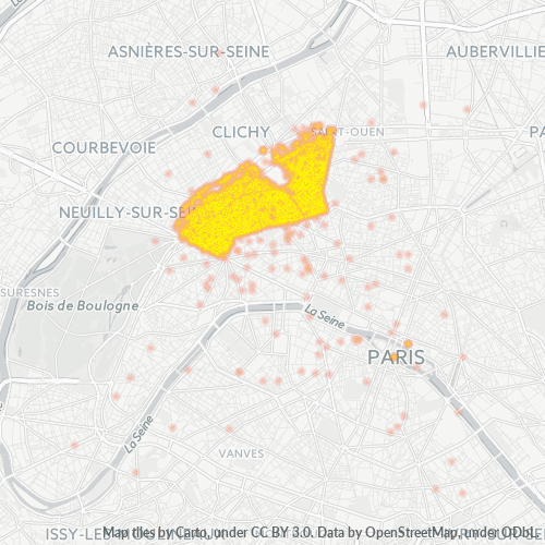 Concentració d'empreses a Codi Postal 75017 - París, Illa de França