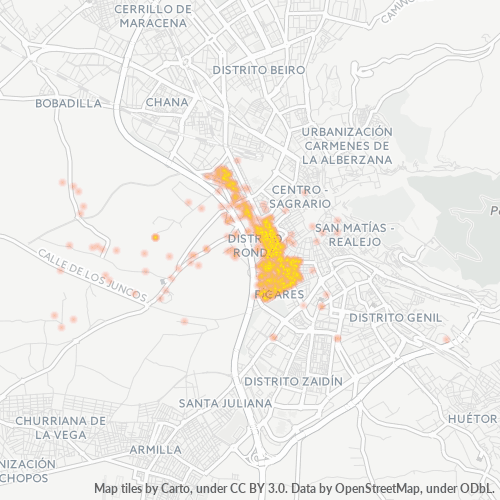 Virksomhedskoncentration i Postnummer 18004 - Granada, Andalusien
