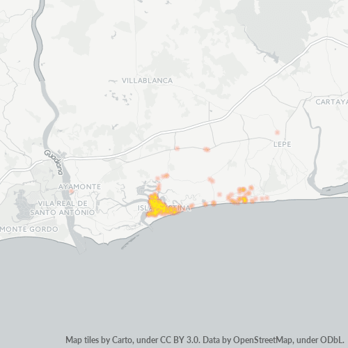 Bedrijfsconcentratie in Postcode 21410 - Spanje