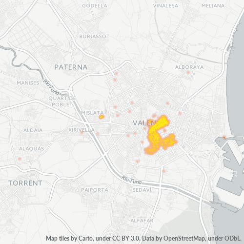 Verksamhetskoncentration i Postnummer 46004 - Valencia, Valencia (autonom region)