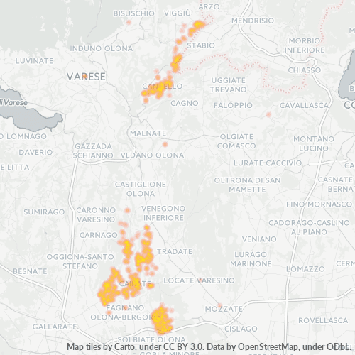 Dami ng Negosyo sa Postal Code 21050 - Baraggia, Lombardy