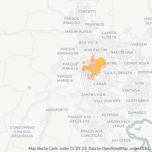 Concentració d'empreses a Codi Postal 37010-000 - Varginha, Minas Gerais