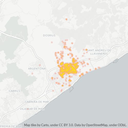 Bedrijfsconcentratie in Postcode 08304 - Mataró, Catalonië