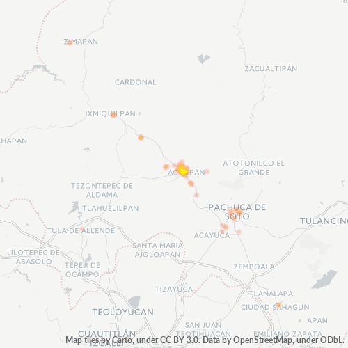 Verksamhetskoncentration i Postnummer 42500 - Actopan, Hidalgo (delstat)