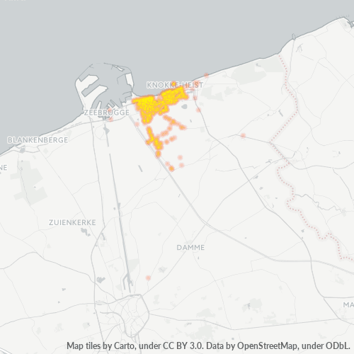 Bedrijfsconcentratie in Postcode 8301 - België