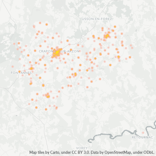 Dami ng Negosyo sa Postal Code 43500 - Chomelix, Auvergne