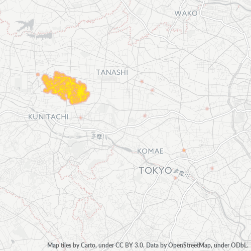 Bedrijfsconcentratie in Postcode 185 - Minamisenju, Tokyo Prefecture