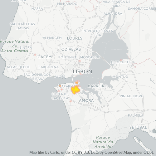 Dami ng Negosyo sa Postal Code 2810 - Almada, Distrito de Setúbal
