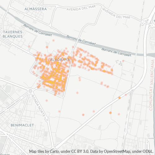 Bedrijfsconcentratie in Postcode 46120 - Alboraya, Valencia (autonome gemeenschap)