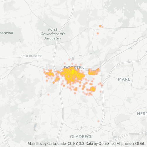 Konsentrasi Perniagaan di Poskod 46282 - Dorsten, North Rhine-Westphalia