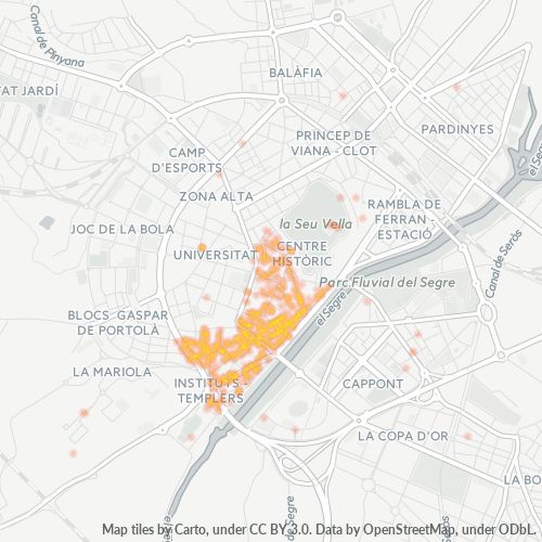 Verksamhetskoncentration i Postnummer 25002 - Lleida, Katalonien