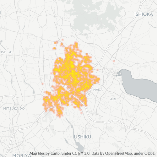 Bedrijfsconcentratie in Postcode 305 - Ibaraki (prefectuur)