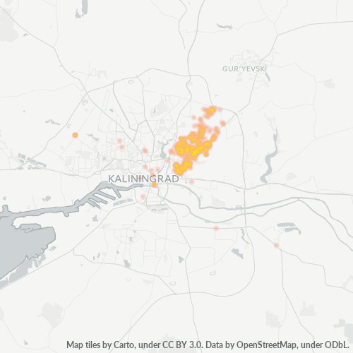 Bedrijfsconcentratie in Postcode 236038 - Kaliningrad, Oblast Kaliningrad