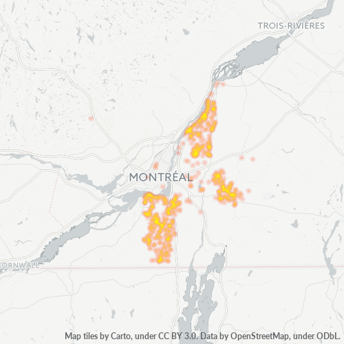 Geschäftskonzentration in Postleitzahl J0L - Québec